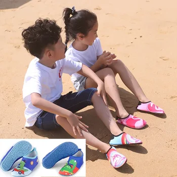 Çocuk Cilt Yapıştırma Yumuşak plaj ayakkabısı Nefes Yumuşak Tabanlı dalış ayakkabıları Yüzme Ayakkabıları Su sporları ekipmanları