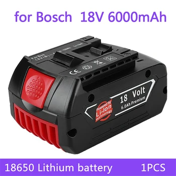 18 V Pil 6.0 Ah Bosch Elektrikli Matkap İçin 18 V Şarj Edilebilir Li-İon Piller BAT609 BAT609G BAT618 BAT618G BAT614 + 1 Şarj Cihazı