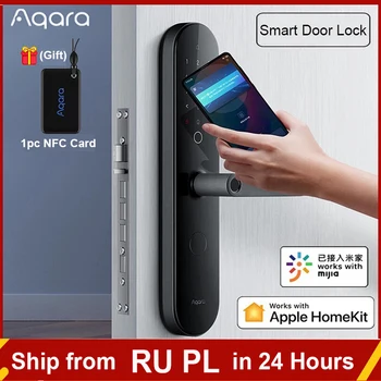Aqara N100 N200 Akıllı Kapı Kilidi Bluetooth Parmak İzi NFC Şifre Kilidini Kapı Zili İle Apple HomeKit Mijia Akıllı Bağlantı