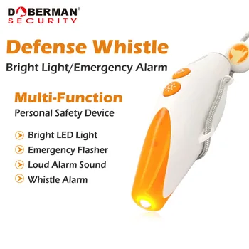 Doberman güvenlik kendini savunma elektronik kendini savunma düdük parlak ışık acil durum alarmı çok fonksiyonlu kişisel güvenlik alarmı