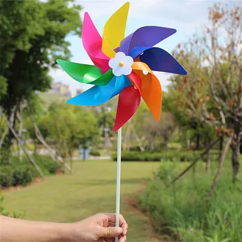 1 adet Plastik Fırıldak Bahçe Yard Parti Açık Rüzgar Spinner Süs Bahçe Çim Yard Parti Decoracion Çocuk Oyuncakları