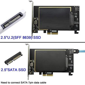 U. 2 PCI-E 3.0 Adaptörü Gen3x4 SFF 8639 PCIE 3. 0X4 Yükseltici Kart Kendinden Powered SATA 7 15 SSD Destekler WİN8/8.1/10/Fedora / Linux